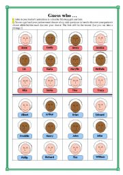 English Worksheet: Guess who...