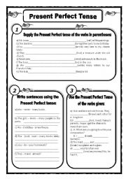 English Worksheet: Present Perfect Tense