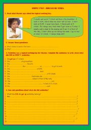 English Worksheet: Past simple:irregular verbs