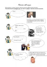 English Worksheet: Interview with singers - will or going to