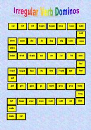 English Worksheet: Irregular Verbs Dominos