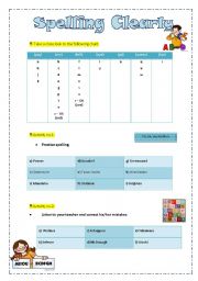 English Worksheet: SPELLING CLEARLY