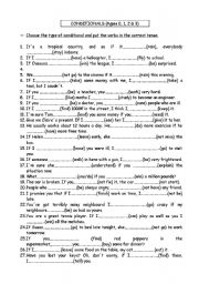 English Worksheet: CONDITIONALS Types 0.1.2&3