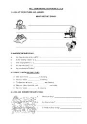 English Worksheet: present continuous