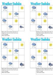 English Worksheet: Weather sudoku