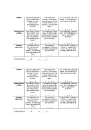 English worksheet: Postcard rubric