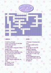 English Worksheet: Hannah Montana - Lets get crazy - Crossword