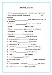 English Worksheet: Gerund or Infinitive?