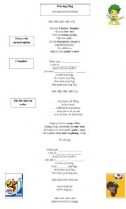 English Worksheet: Waving Flag  - song World Cup 2010