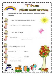 English Worksheet: Dialogue ( The Seasons of The Year )