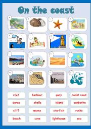 English Worksheet: On the coast - matching