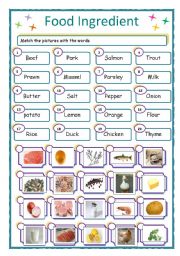 English Worksheet: Food Ingredients