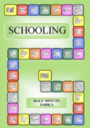 Schooling - boardgame or pairwork (34 questions for discussion)