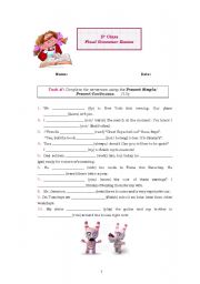 English Worksheet: GRAMMAR TEST D CLASS