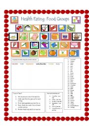 English Worksheet: Healthy Eating and Food Groups