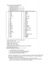 English Worksheet: Food