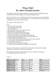 English Worksheet: Whose Fish