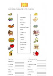 English Worksheet: FOOD MATCH