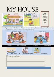 English worksheet: MY HOUSE