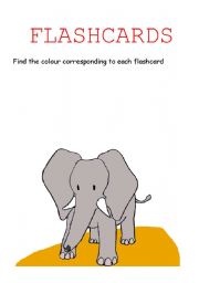 English worksheet: flashcards colours