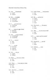 English Worksheet: Using the correct form of have or has