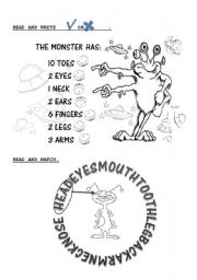 English Worksheet: Body-Monsters