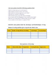 English worksheet: traveling