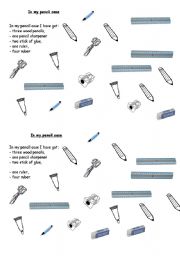 English worksheet: In my pencil case