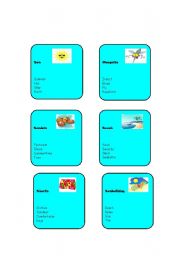 English Worksheet: summer holiday taboo cards part 3