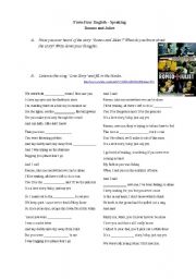 English Worksheet: Romeo and Juliet