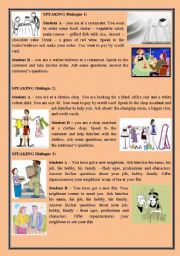 English Worksheet: CONVERSATIONAL cards - SPEAKING practice.