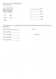 English worksheet: food