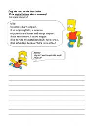 English Worksheet: rewrite using capital letters where necessary