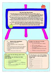 English Worksheet: Teaching past tense through a story