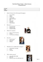 English Worksheet: The Devil wears prada