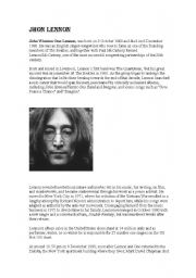 English Worksheet: Jhon Lennon