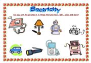 English Worksheet: Electricity