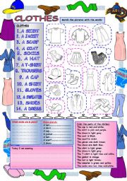 English Worksheet: Elementary Vocabulary Series5 - Clothes