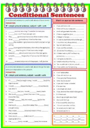 English Worksheet: Conditional Sentences  (B/W & Keys)
