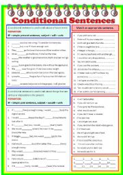 Conditional Sentences  (B/W & Keys)