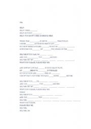 English Worksheet: Help, the beatles worksheet