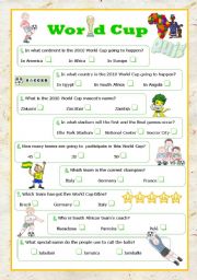 English Worksheet: World Cup quiz