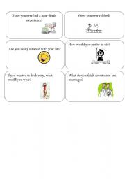 English Worksheet: Conversation cards