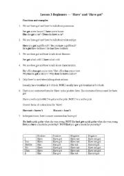 English Worksheet: Have and Have got