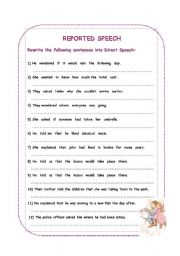 English worksheet: Direct Speech