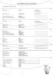 English worksheet: Repetition Activity
