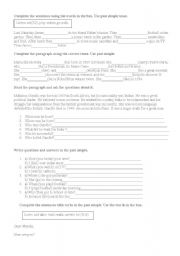 English Worksheet: Past Simple & comparatives and superlatives activities 