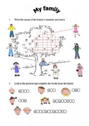 English Worksheet: My family