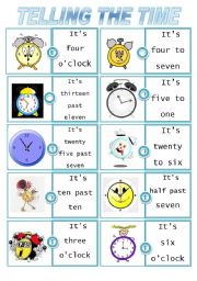 English Worksheet: Time dominoes set 2