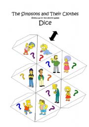 English Worksheet: Speaking Dice - Clothes (20-Sided 3D Object)